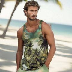 Men's Fashion Hawaiian Casual Skin-friendly Tank Top MTA0791D2U