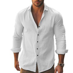 Men's Stylish White Button-Up Shirt - Perfect For Casual And Formal Occasions