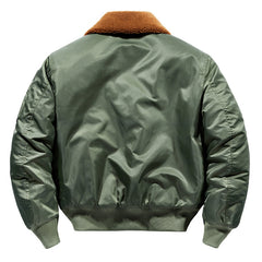 Winter-Ready Bomber Jacket with Detachable Faux Fur Collar - Perfect for Outdoor Adventures