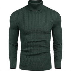 Men's High Neck Cable Knit Sweater - Stylish and Cozy Winter Essential