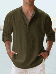 Stylish Pink Henley Shirt for Men - Perfect for Casual and Semi-Formal Occasions