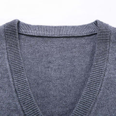 Men's Casual Solid Color Knitted Cardigan Vest 96080419X