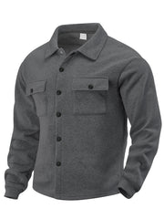 Stylish Black Button-Up Shirt Jacket for Men - Perfect for Casual and Outdoor Adventures