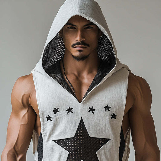 Men's Fashion Fishnet Hooded Tank Top MTA2138C3P