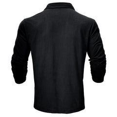 Men's Stylish Long Sleeve Polo Shirt - Perfect For Casual And Formal Wear