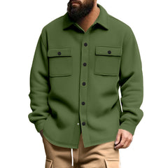 Men's Casual Button-Up Shirt With Functional Pockets