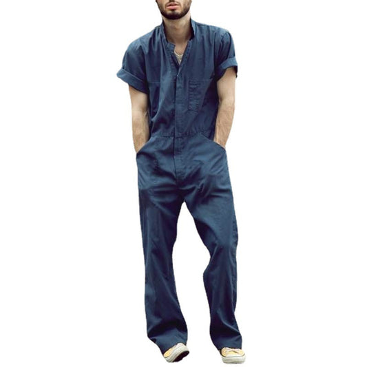 Stylish Short-Sleeve Jumpsuit For Men - Perfect For Summer Outings