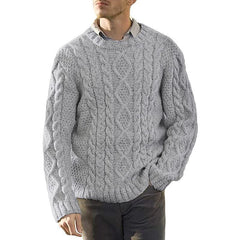 Men's Cable Knit Sweater - Classic Fit for Casual and Formal Wear