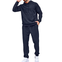 Men's Olive Green Hooded Tracksuit Set - Perfect for Casual and Sporty Looks