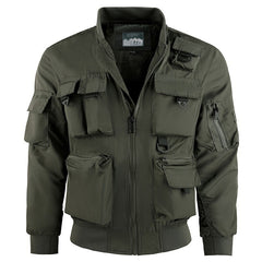 Men's Olive Green Multi-Pocket Utility Jacket - Perfect For Outdoor Adventures