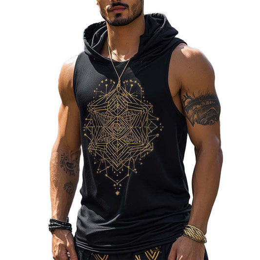 Men's Personalized Fashion Printed Hooded Tank Top MTA2674C2P