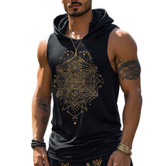 Men's Personalized Fashion Printed Hooded Tank Top MTA2674C2P