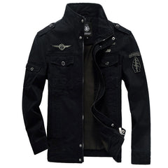 Military-Style Jacket With Embroidered Patches - Perfect For Casual And Outdoor Adventures