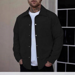 Stylish Black Corduroy Jacket for Men - Perfect for Casual and Urban Looks