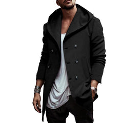 Stylish Double-Breasted Pea Coat For Men - Perfect For Casual And Formal Wear