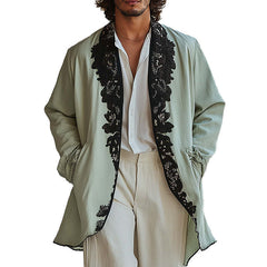 Men's Spring Fashion Lace Embroidery Thin Jacket MTA2837C1P