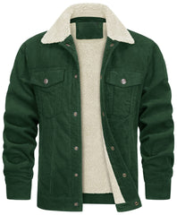 Cozy Corduroy Jacket with Faux Fur Lining - Perfect for Cold Weather