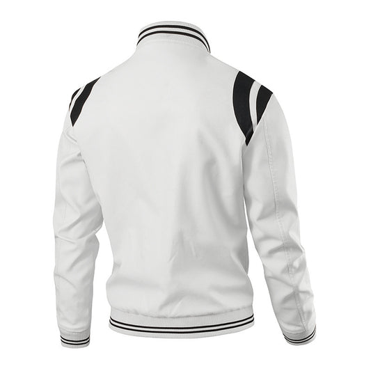 Stylish Men's Bomber Jacket with Contrast Stripes for Modern Fashionistas