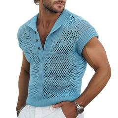 Men's Summer Fashion Knitted Mesh Breathable T-shirt MTA0297D9U