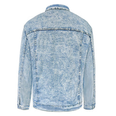 Distressed Denim Jacket for Men - Stylish and Durable Design