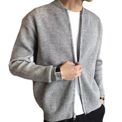 Stylish Men's Zip-Up Knit Cardigan - Perfect for Casual and Formal Wear