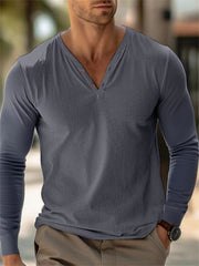 Men's Stylish Long Sleeve Henley Shirts - Perfect For Casual And Everyday Wear