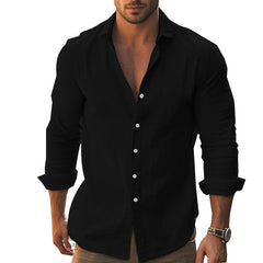 Men's Stylish White Button-Up Shirt - Perfect For Casual And Formal Occasions