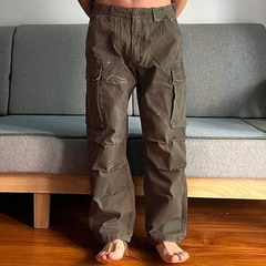 Men's Loose Large Pocket Wear-resistant Cargo Paratrooper Pants 35879567Z