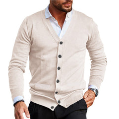 Men's Stylish V-Neck Button-Up Cardigan For Casual And Formal Wear