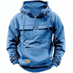 Stylish Black Hooded Jacket with Dual Pockets - Perfect for Casual and Outdoor Adventures