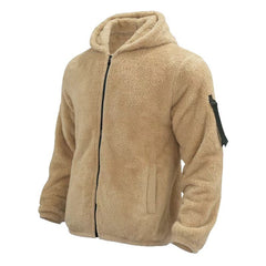 Cozy Hooded Jacket With Faux Fur Lining For Men - Perfect For Winter Outdoors