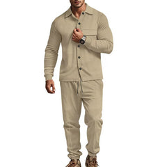 Men's Stylish Black Textured Tracksuit Set - Perfect for Casual and Sporty Looks