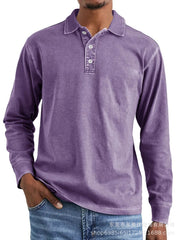 Stylish Long-Sleeve Polo Shirt for Men - Perfect for Casual and Semi-Formal Occasions