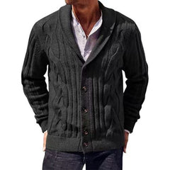 Classic Cable Knit Cardigan With Stylish Buttons