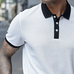 Men's Retro Casual Waffle Short Sleeve Polo Shirt MTA0993D7TO