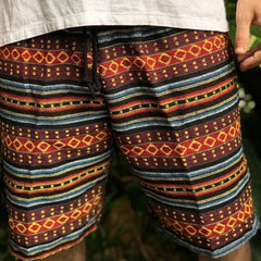 Ethnic Patterned Shorts for Men - Perfect for Summer Outdoors