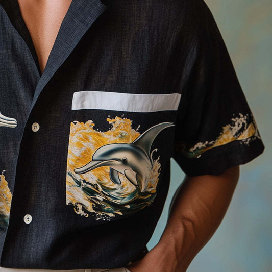 Men's Environmentalist Dolphin Print Short Sleeve Shirt MTA2711C3P