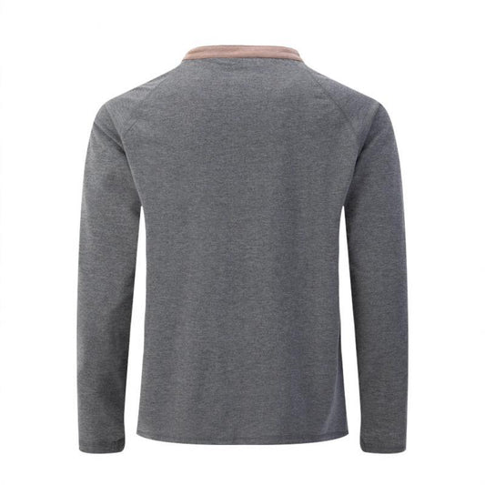 Men's Casual Colorblock Round Neck Raglan Long Sleeve T-Shirt 92199653Y
