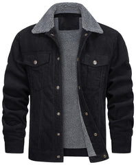 Cozy Corduroy Jacket with Faux Fur Lining - Perfect for Cold Weather