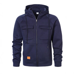 Olive Green Hooded Jacket with Zippered Pockets - Perfect for Casual and Outdoor Adventures