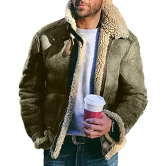 Winter Warmth Aviator Jacket with Faux Fur Trim