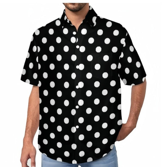 Men's Summer Skin Friendly Polka Dot Casual Short Sleeve Shirt MTA0244D2U