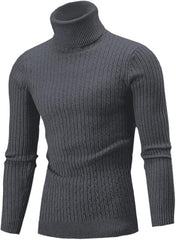 Men's High Neck Cable Knit Sweater - Stylish and Cozy Winter Essential