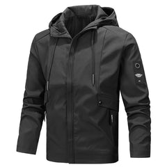 Men's Military Green Hooded Jacket - Perfect for Outdoor Adventures and Casual Wear