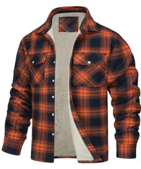 Plaid Fleece-Lined Jacket for Men - Warm and Stylish Winter Outerwear