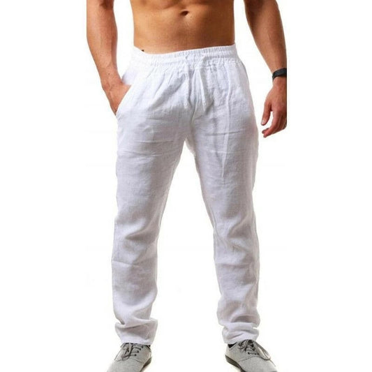 Men's Linen Pants Men's Hip-hop Breathable Cotton And Linen Trousers Trend Solid Color Casual Pants