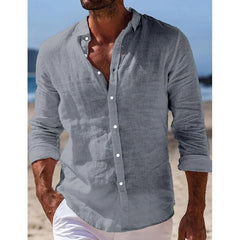 Men's Casual Button-Down Shirt - Perfect for Summer Beach Outfits