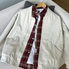 Stylish Bomber Jacket with Plaid Shirt Combo for Modern Fashionistas