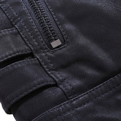 Stylish Men's Biker Jacket With Zippered Details For All-Season Wear