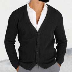 Olive Green V-Neck Cardigan For Men - Stylish And Comfortable Knitwear